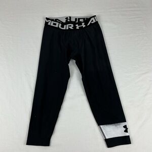 Under Armour Youth Small Heatgear fitted compression leggings black & white‎
